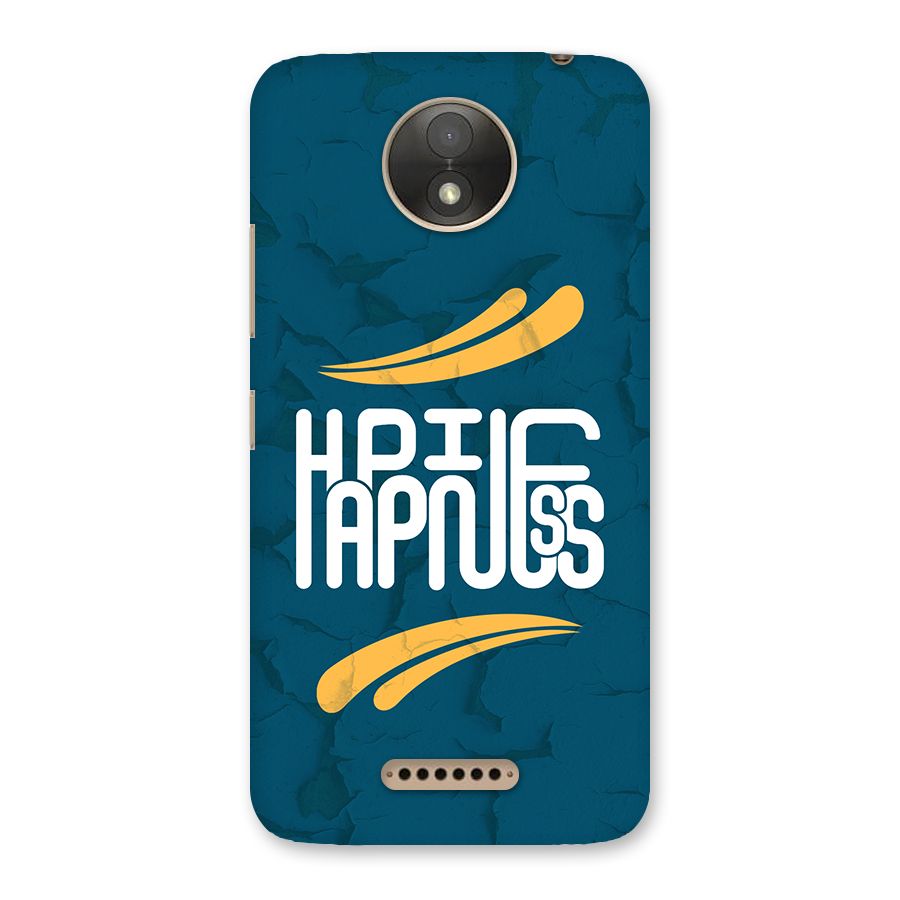 Happpiness Typography Back Case for Moto C Plus
