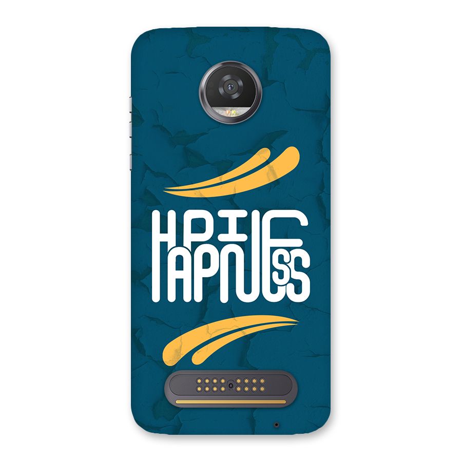 Happpiness Typography Back Case for Moto Z2 Play