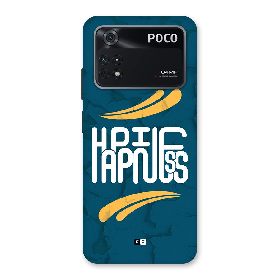 Happpiness Typography Back Case for Poco M4 Pro 4G