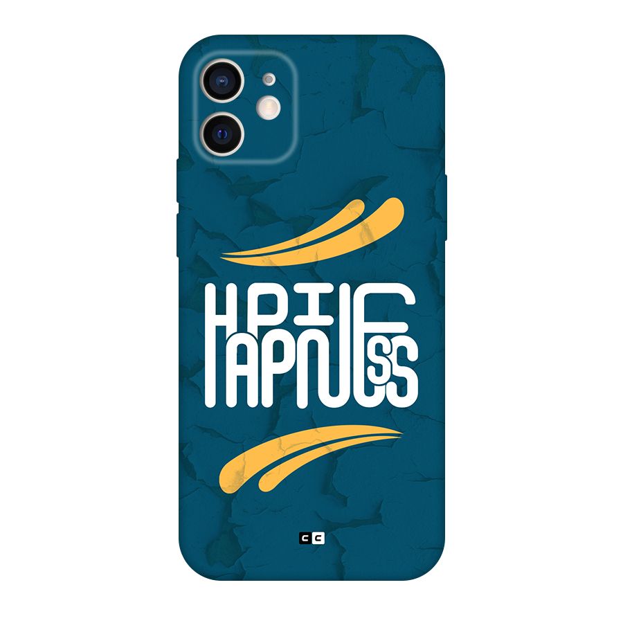 Happpiness Typography Back Case for iPhone 12