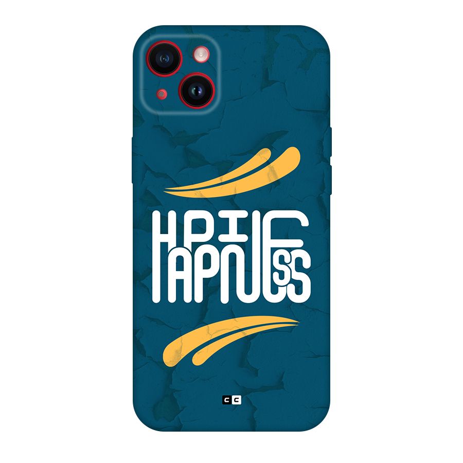 Happpiness Typography Back Case for iPhone 14 Plus