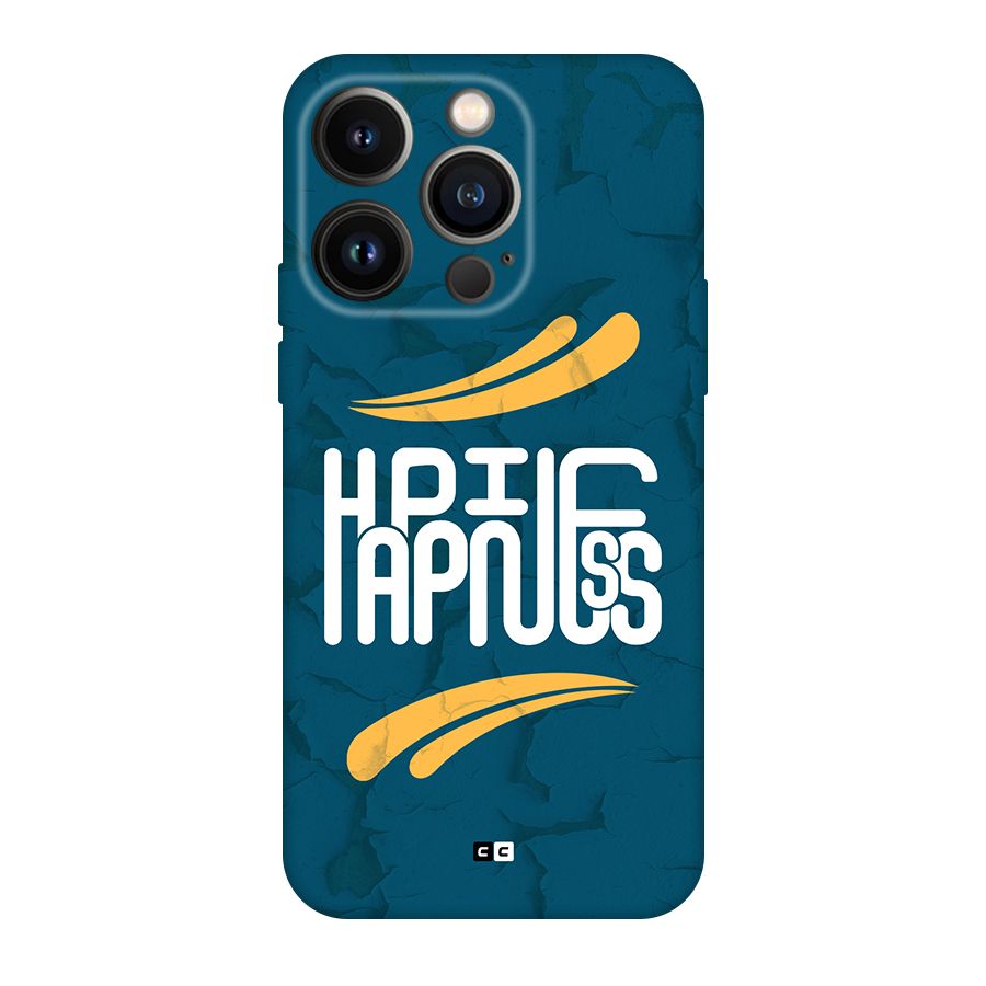 Happpiness Typography Back Case for iPhone 14 Pro