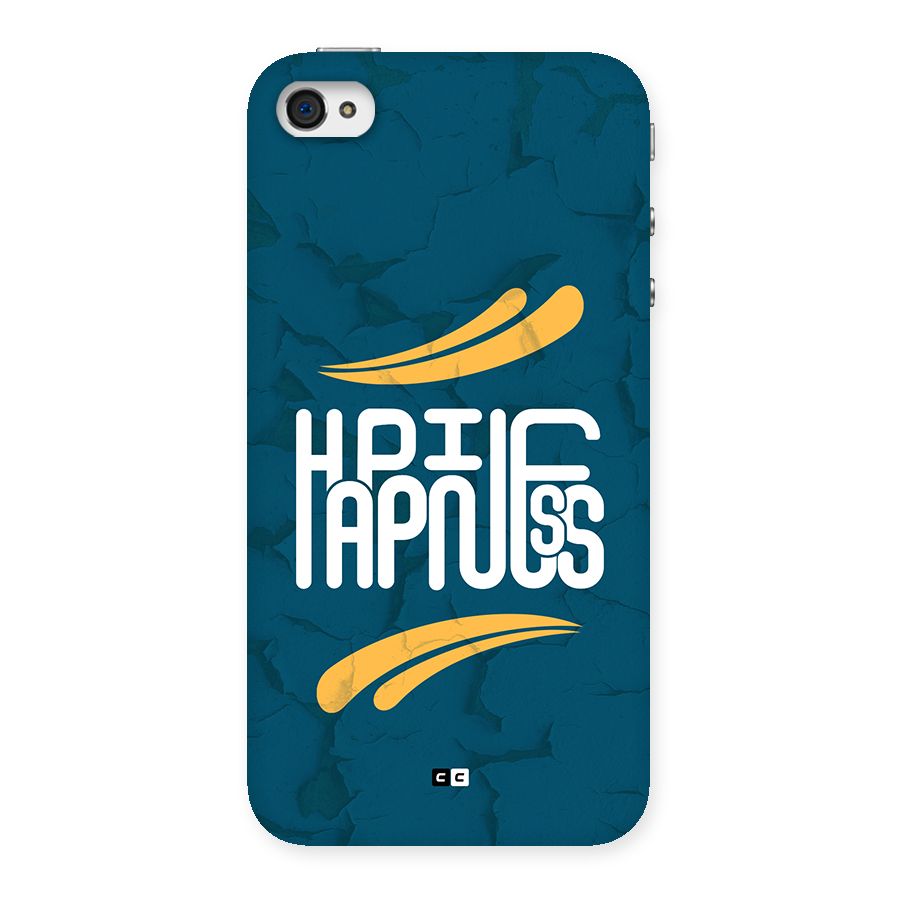 Happpiness Typography Back Case for iPhone 4 4s