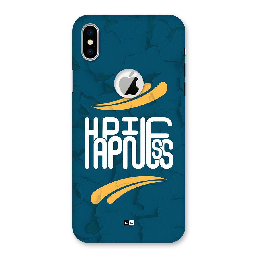 Happpiness Typography Back Case for iPhone XS Logo Cut