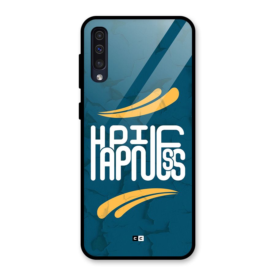 Happpiness Typography Glass Back Case for Galaxy A50s
