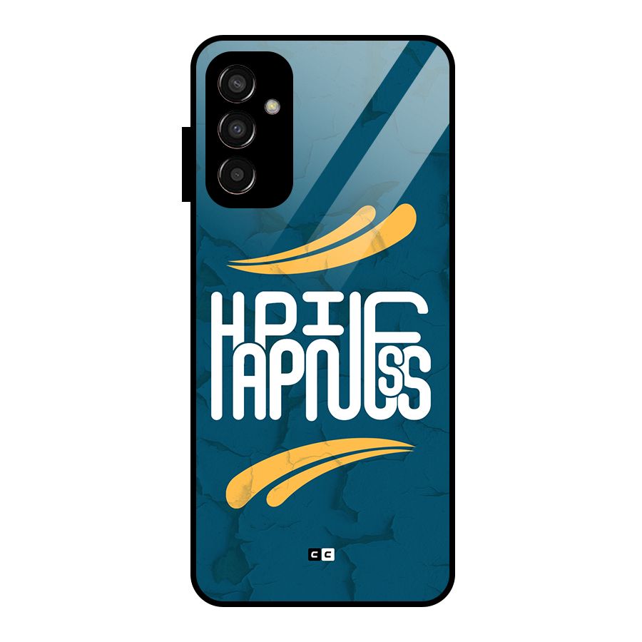 Happpiness Typography Glass Back Case for Galaxy F13