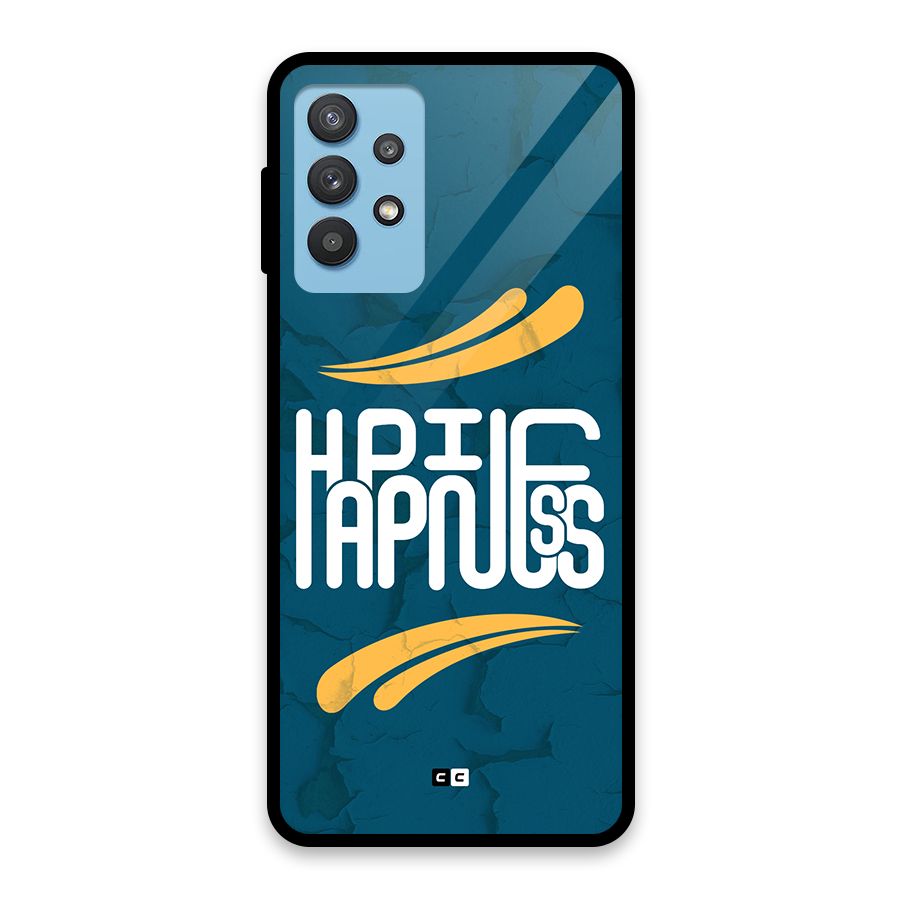 Happpiness Typography Glass Back Case for Galaxy M32 5G