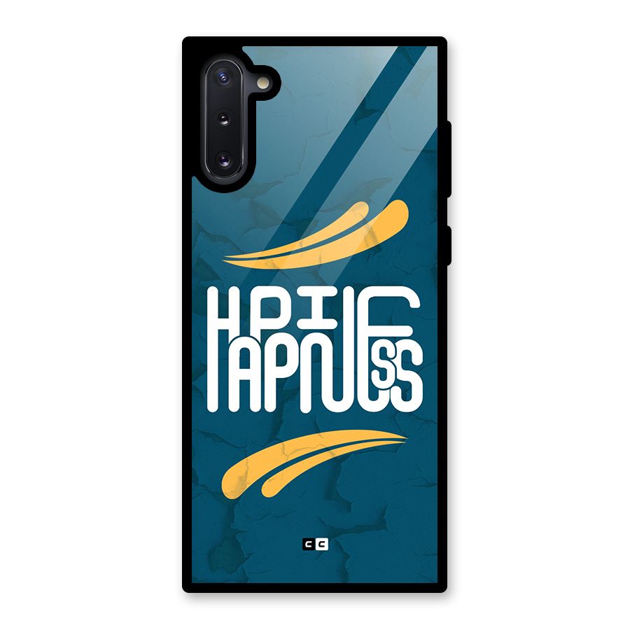 Happpiness Typography Glass Back Case for Galaxy Note 10