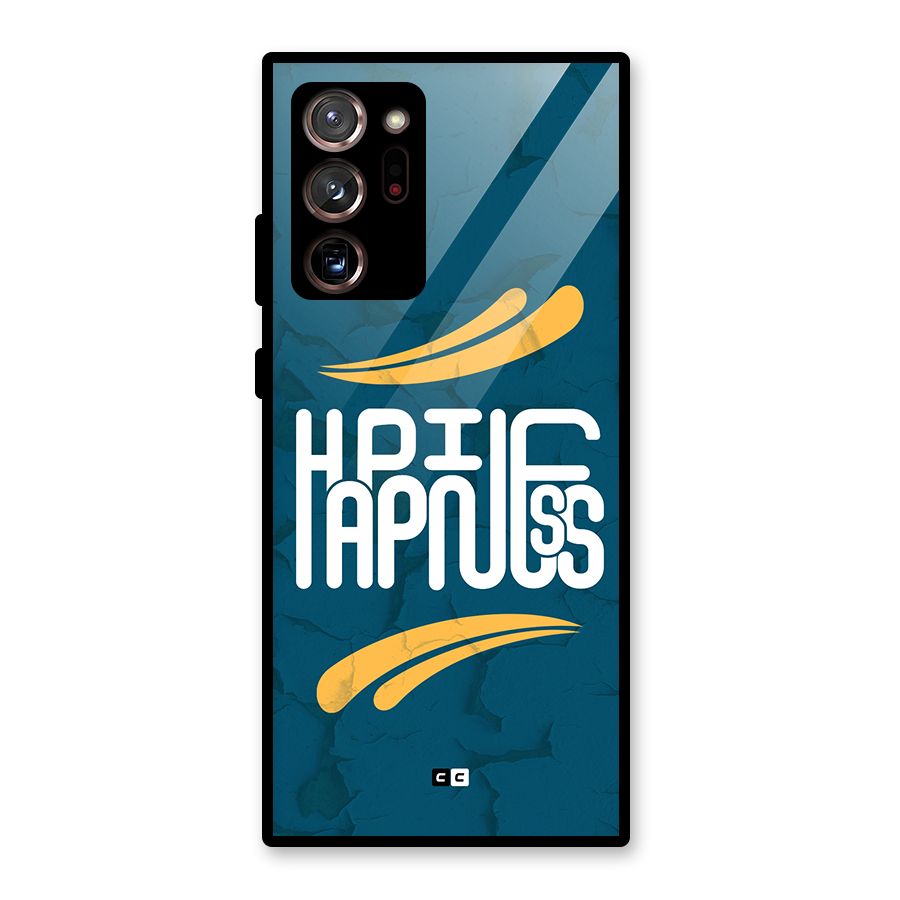 Happpiness Typography Glass Back Case for Galaxy Note 20 Ultra