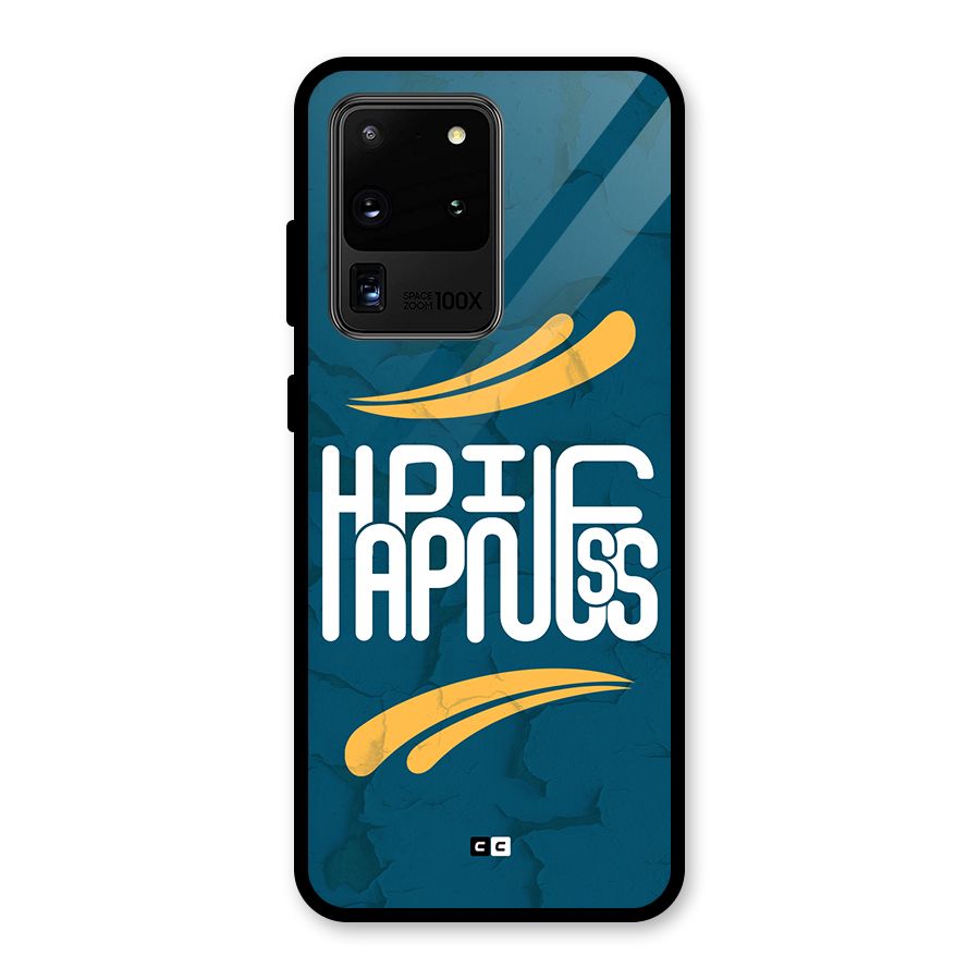 Happpiness Typography Glass Back Case for Galaxy S20 Ultra