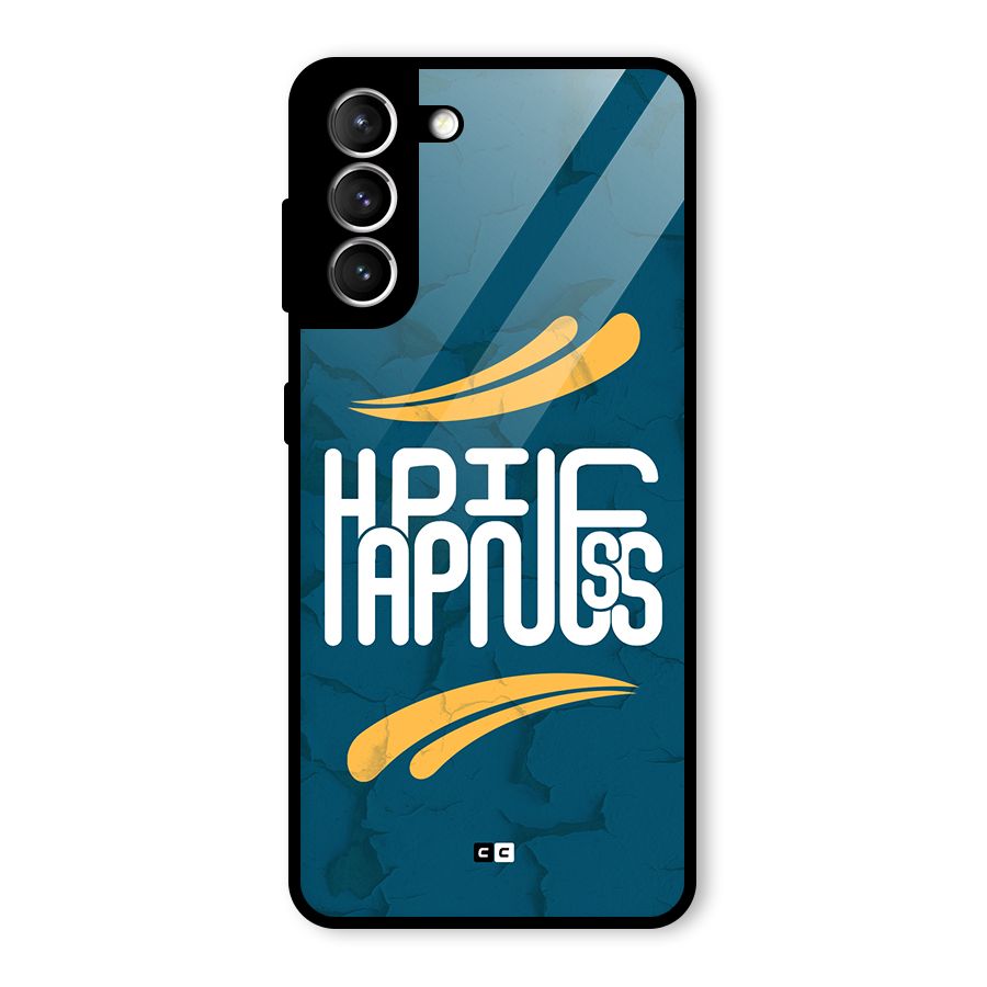 Happpiness Typography Glass Back Case for Galaxy S21 5G