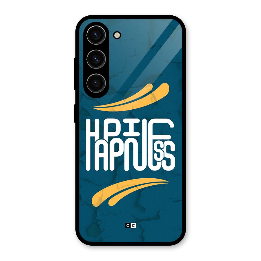 Happpiness Typography Glass Back Case for Galaxy S23