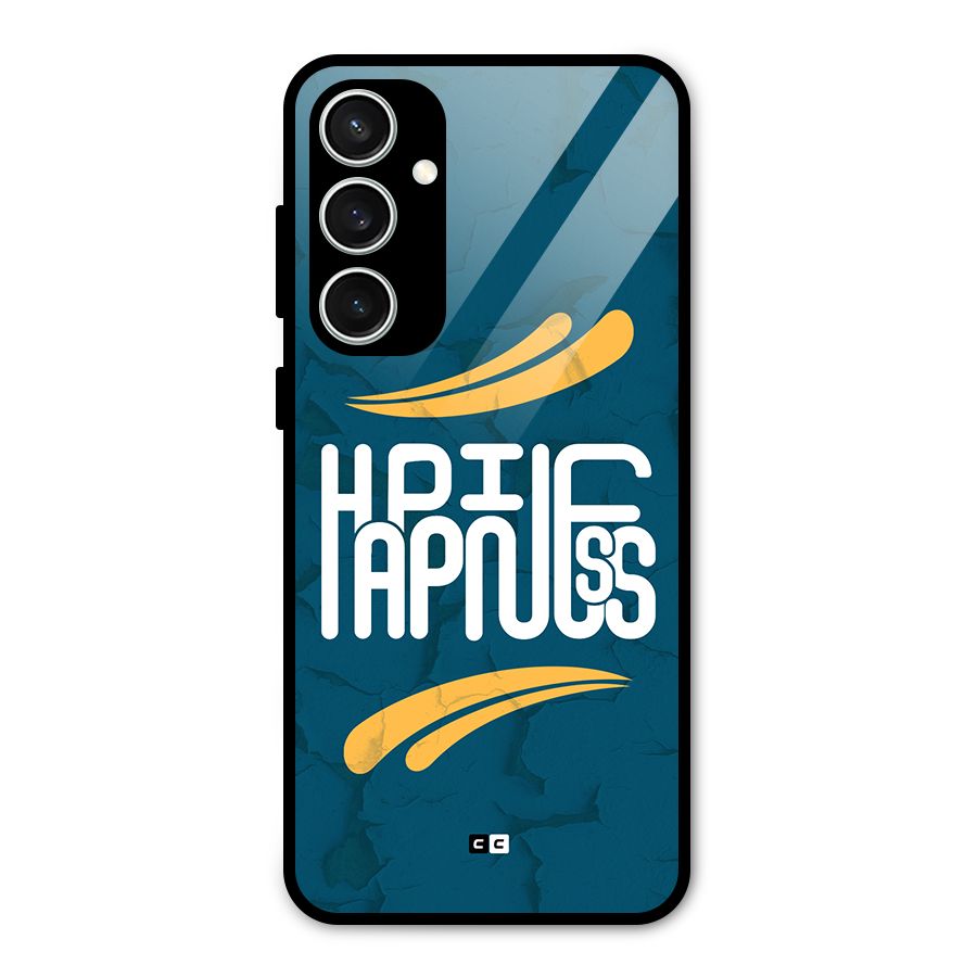 Happpiness Typography Glass Back Case for Galaxy S23 FE