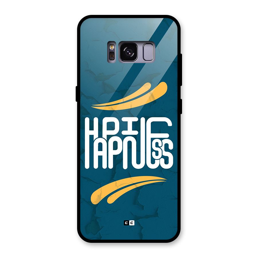 Happpiness Typography Glass Back Case for Galaxy S8