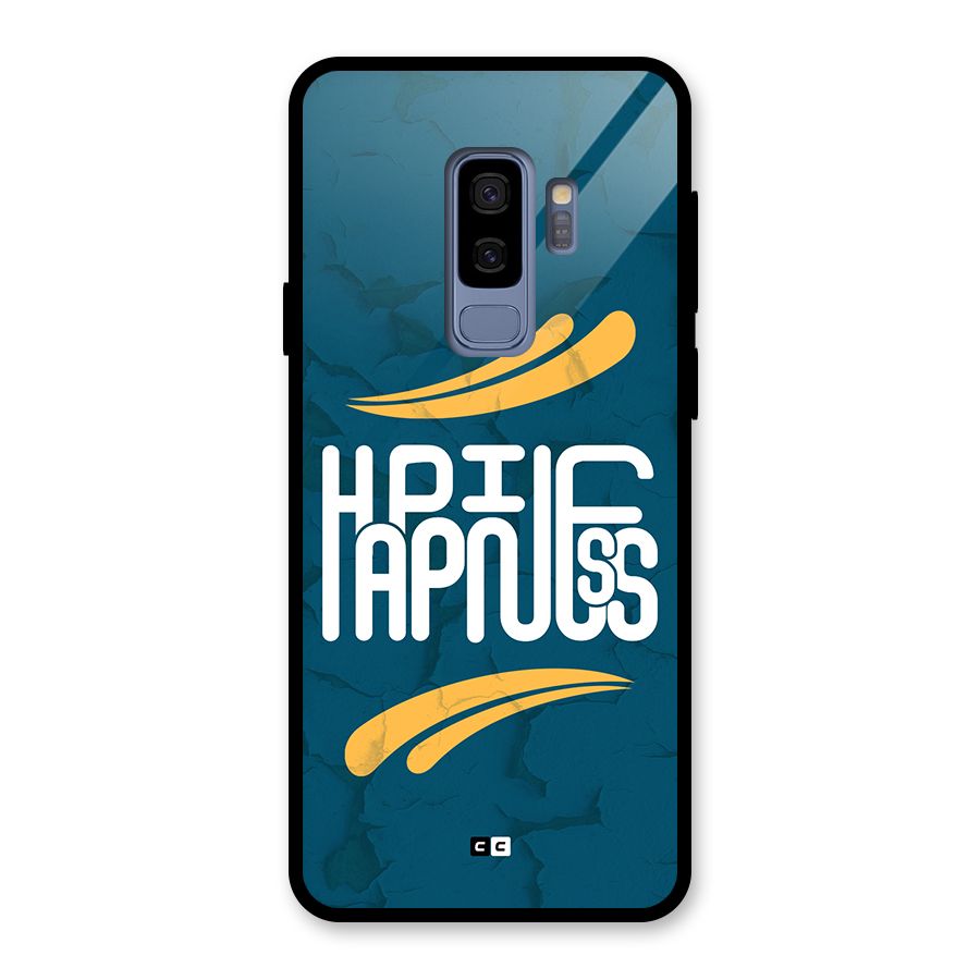 Happpiness Typography Glass Back Case for Galaxy S9 Plus
