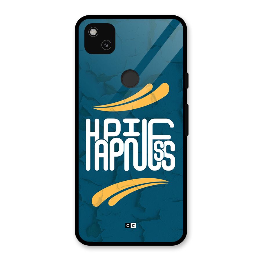 Happpiness Typography Glass Back Case for Google Pixel 4a