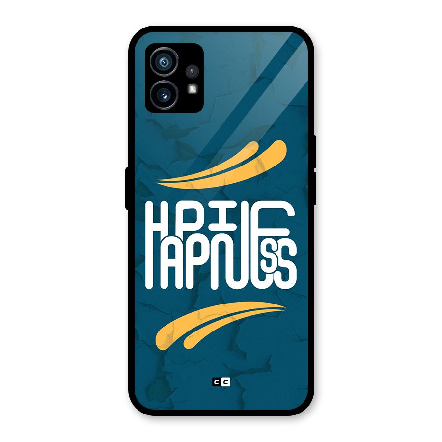 Happpiness Typography Glass Back Case for Nothing Phone 1