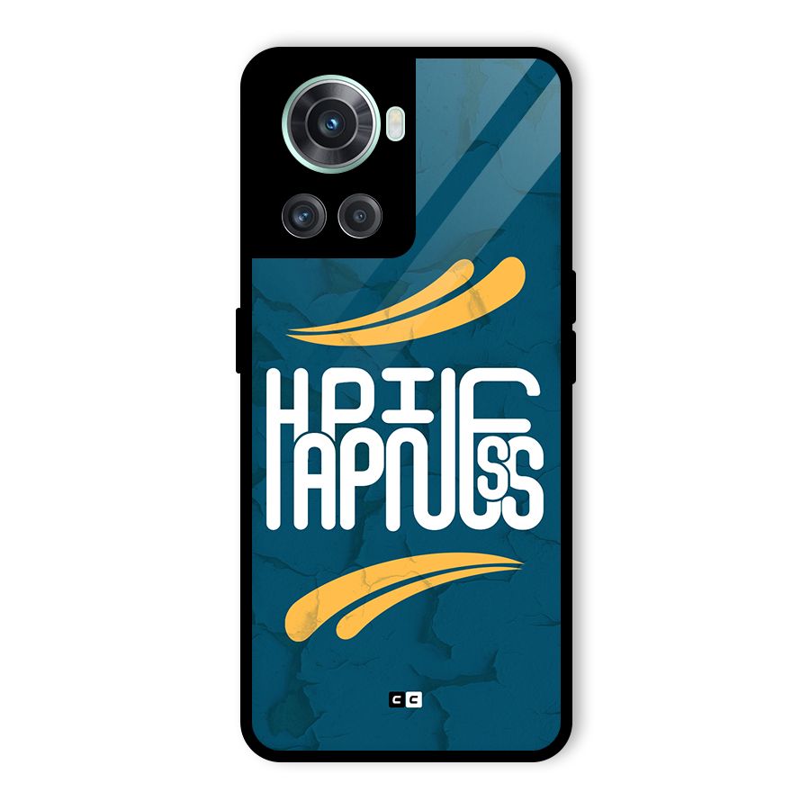 Happpiness Typography Glass Back Case for OnePlus 10R