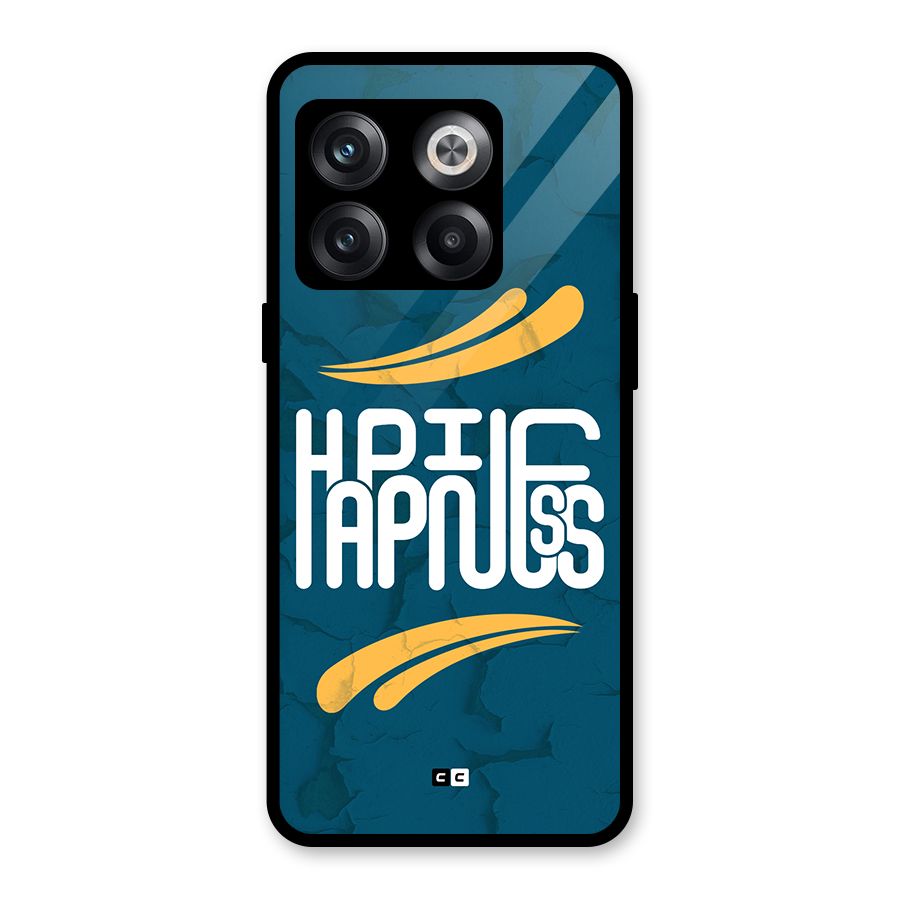 Happpiness Typography Glass Back Case for OnePlus 10T