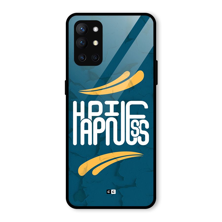 Happpiness Typography Glass Back Case for OnePlus 9R