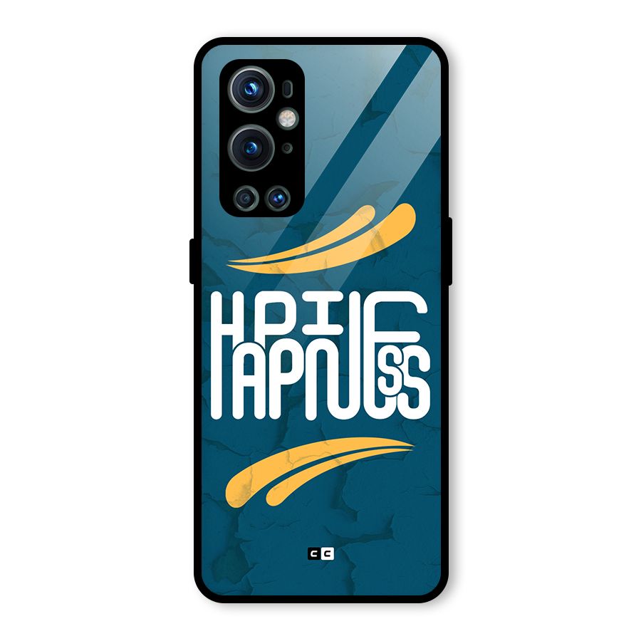 Happpiness Typography Glass Back Case for OnePlus 9 Pro