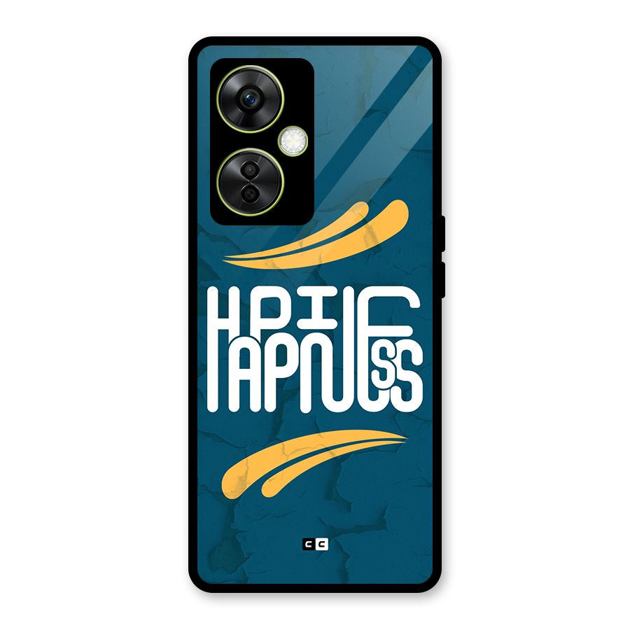 Happpiness Typography Glass Back Case for OnePlus Nord CE 3 Lite