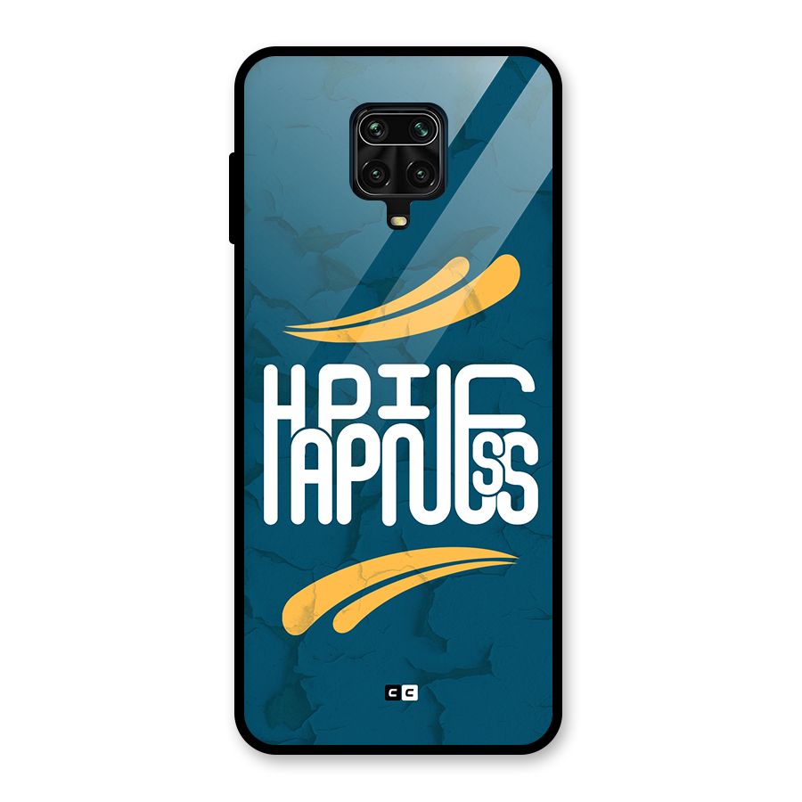 Happpiness Typography Glass Back Case for Poco M2 Pro