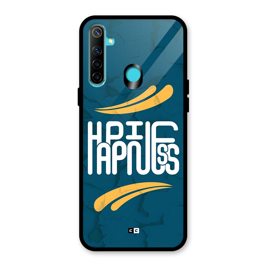 Happpiness Typography Glass Back Case for Realme 5i