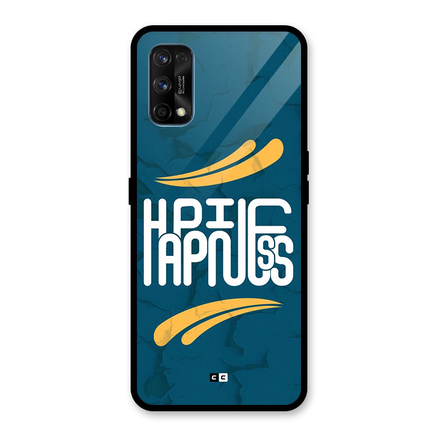 Happpiness Typography Glass Back Case for Realme 7 Pro