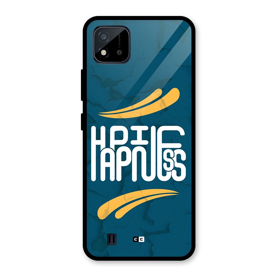 Happpiness Typography Glass Back Case for Realme C11 2021