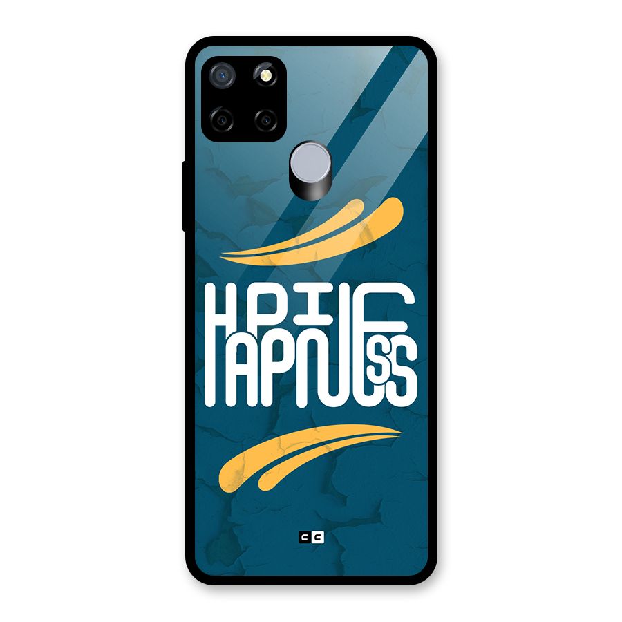 Happpiness Typography Glass Back Case for Realme Narzo 20
