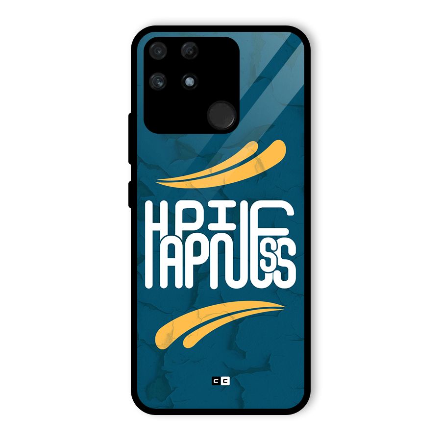 Happpiness Typography Glass Back Case for Realme Narzo 50A