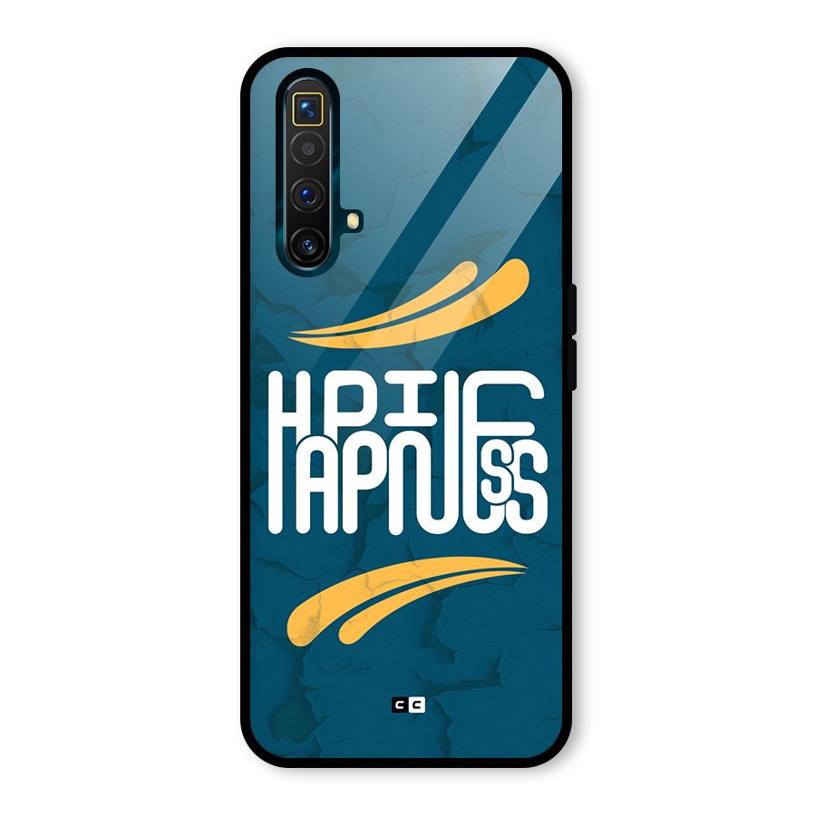 Happpiness Typography Glass Back Case for Realme X3