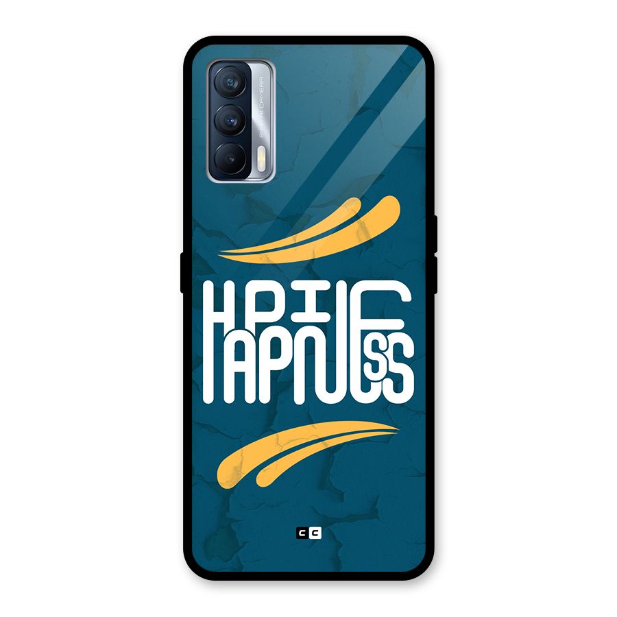 Happpiness Typography Glass Back Case for Realme X7