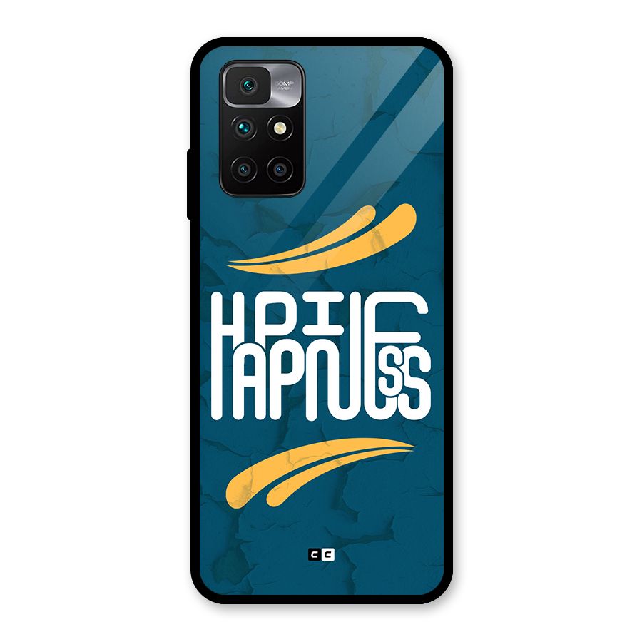 Happpiness Typography Glass Back Case for Redmi 10 Prime