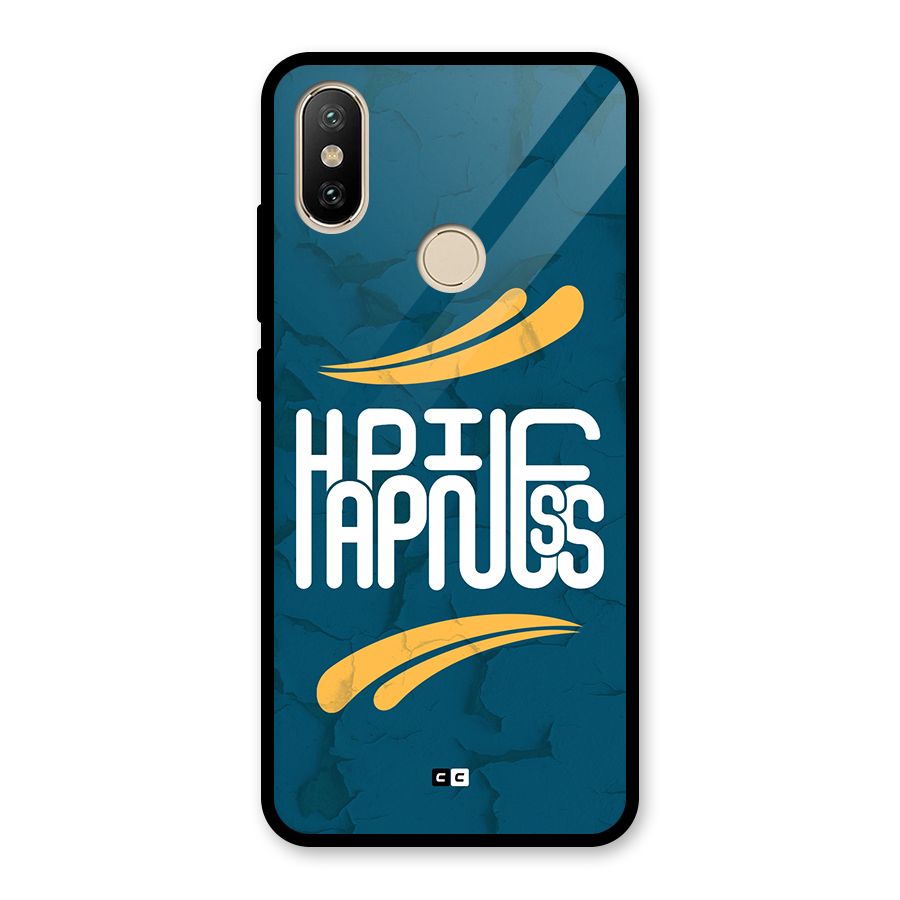 Happpiness Typography Glass Back Case for Redmi A1