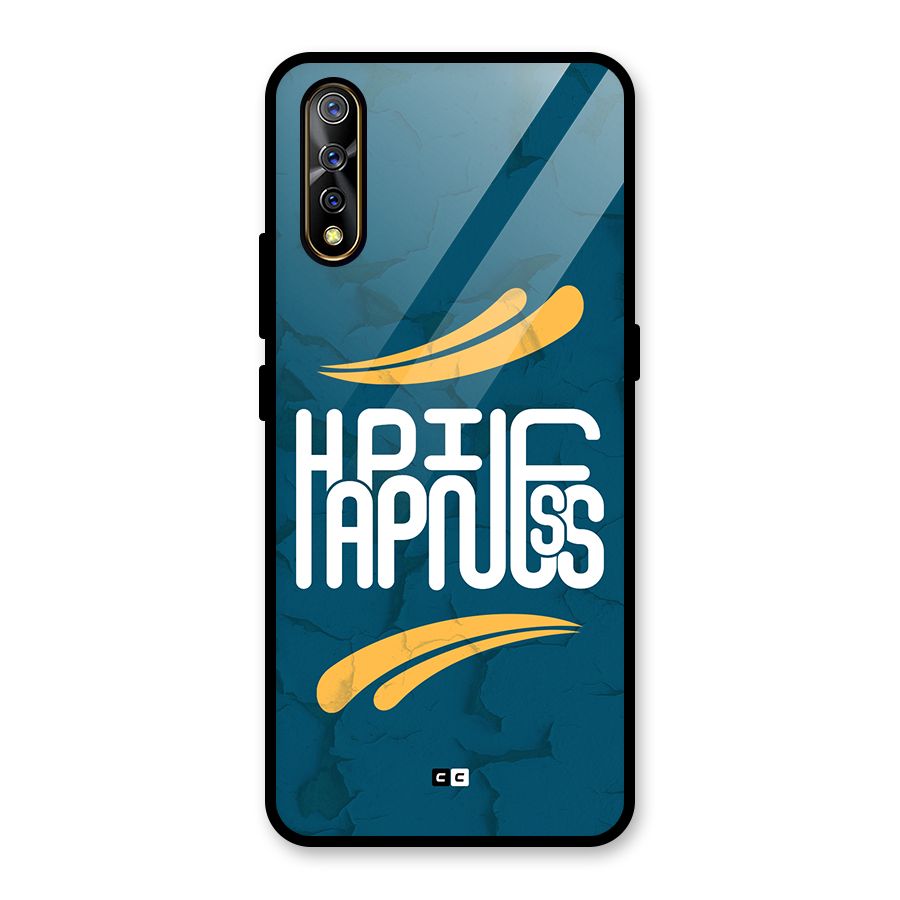 Happpiness Typography Glass Back Case for Vivo S1