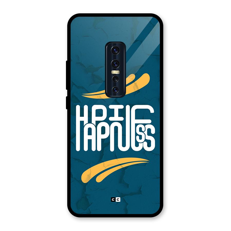 Happpiness Typography Glass Back Case for Vivo V17 Pro