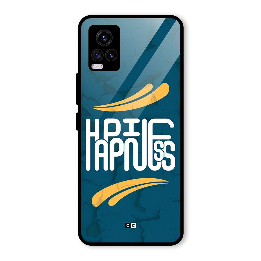Happpiness Typography Glass Back Case for Vivo V20