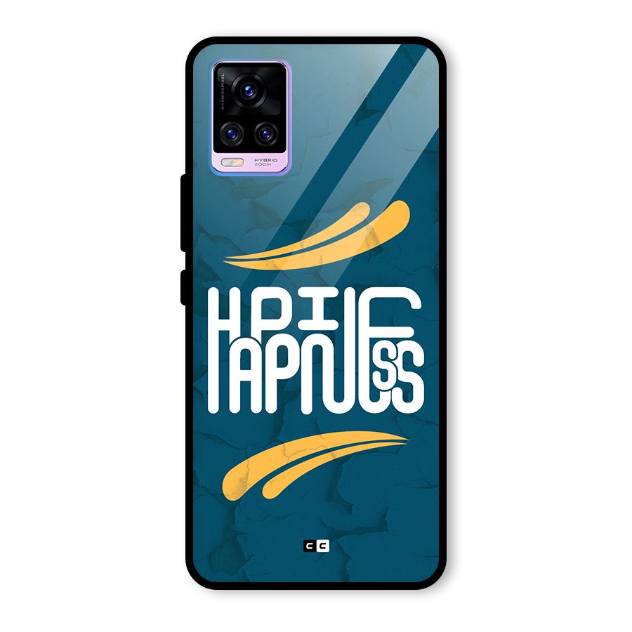 Happpiness Typography Glass Back Case for Vivo V20 Pro