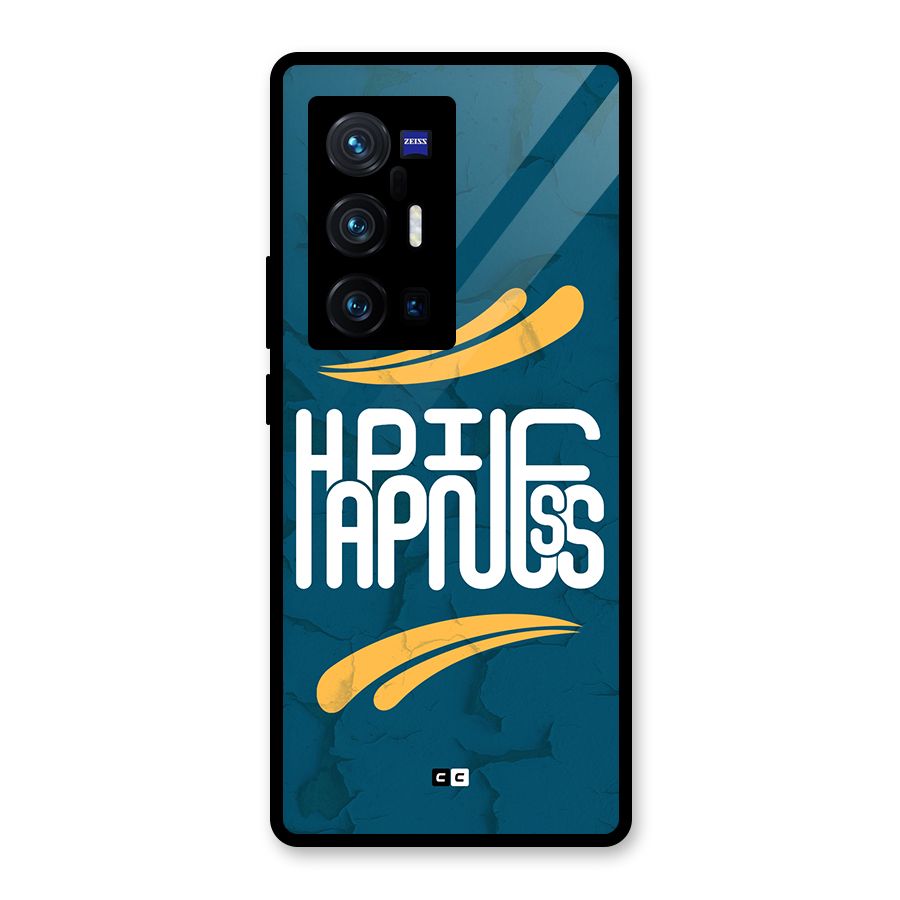 Happpiness Typography Glass Back Case for Vivo X70 Pro Plus