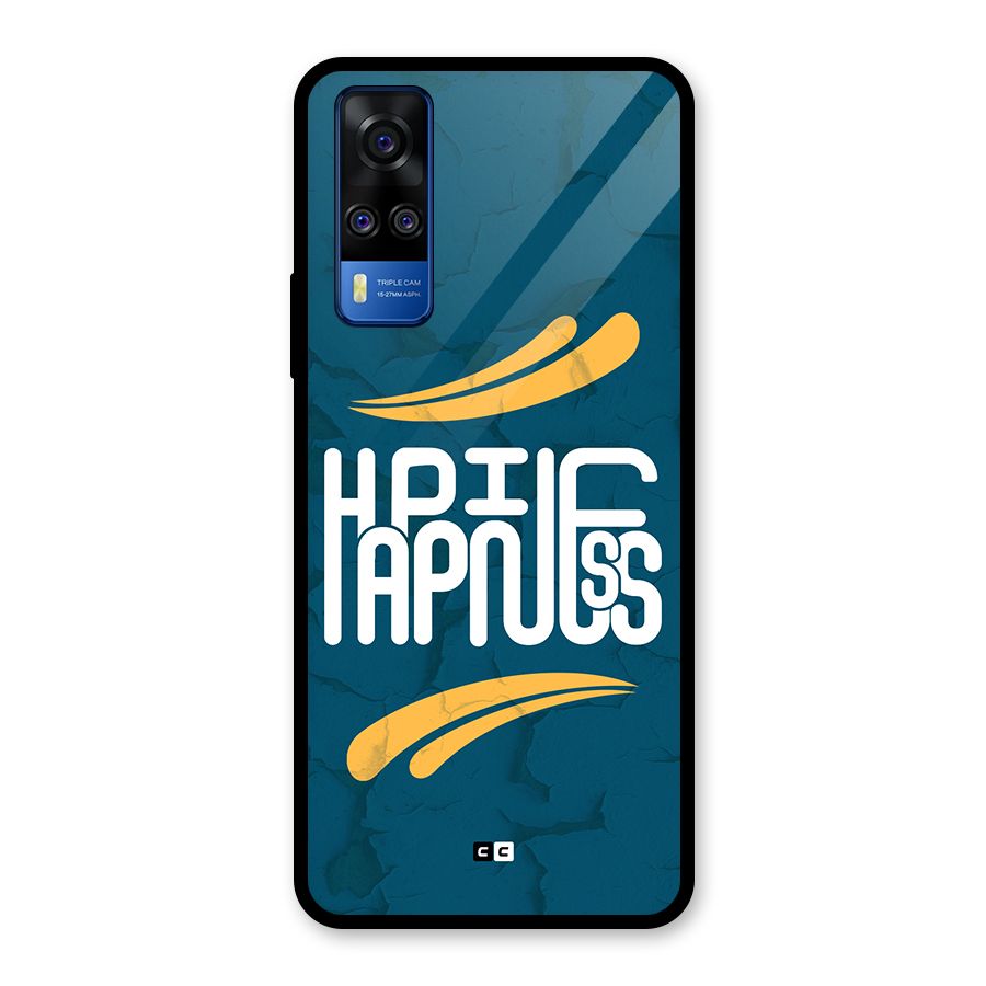 Happpiness Typography Glass Back Case for Vivo Y31