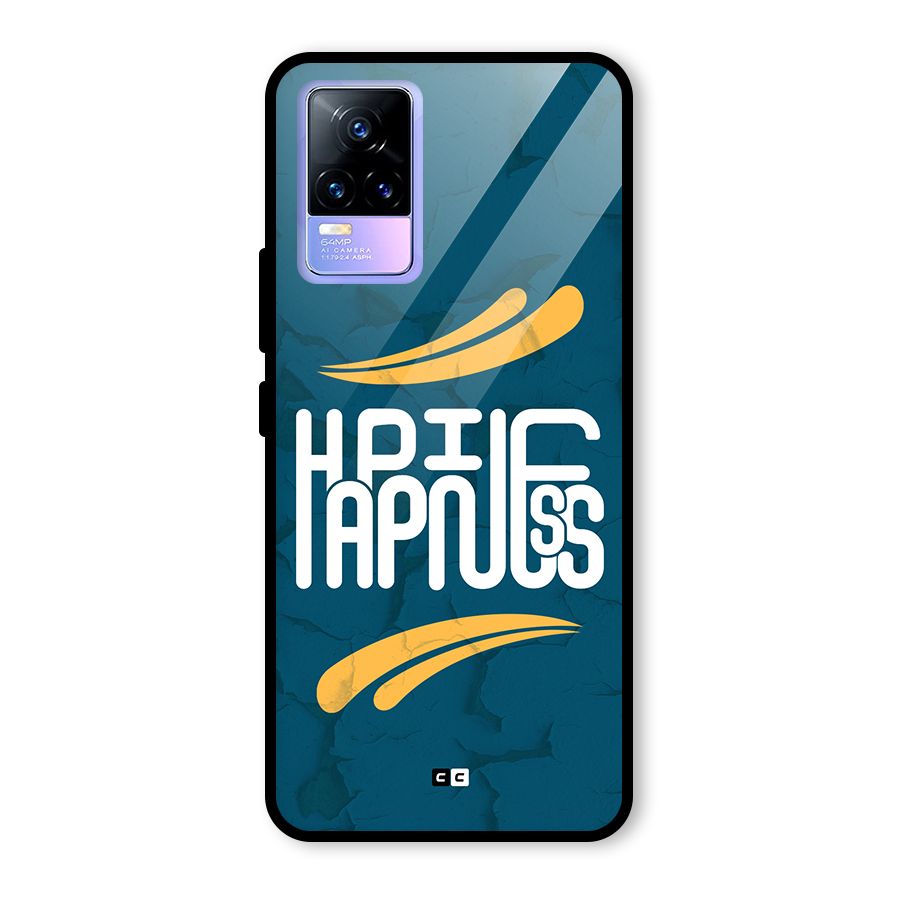 Happpiness Typography Glass Back Case for Vivo Y73
