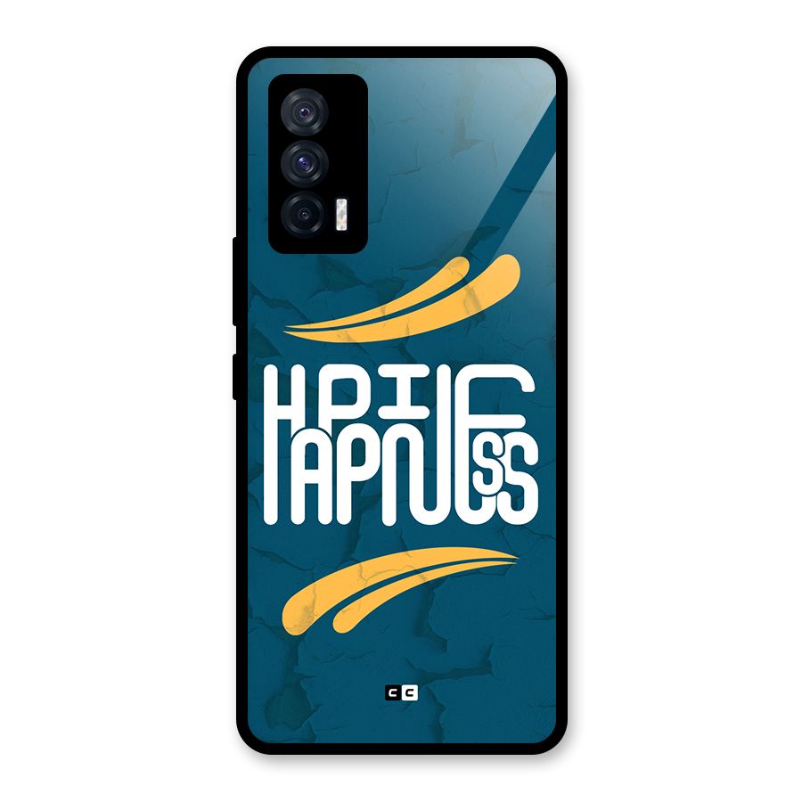 Happpiness Typography Glass Back Case for Vivo iQOO 7 5G