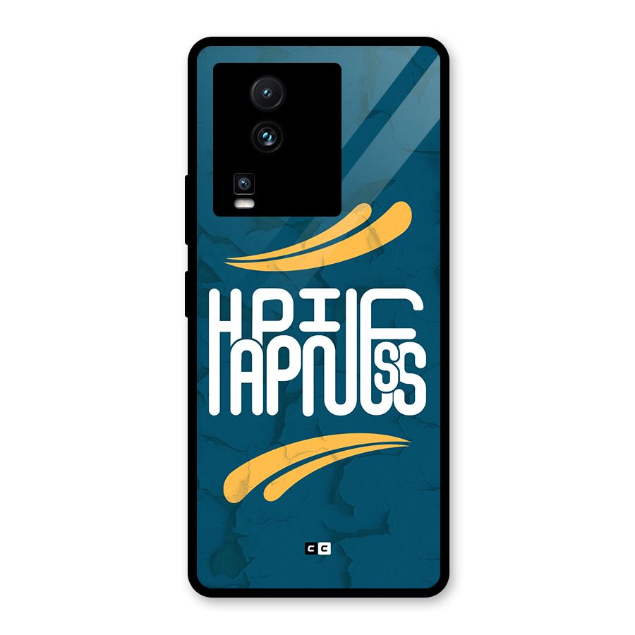 Happpiness Typography Glass Back Case for Vivo iQOO Neo 7