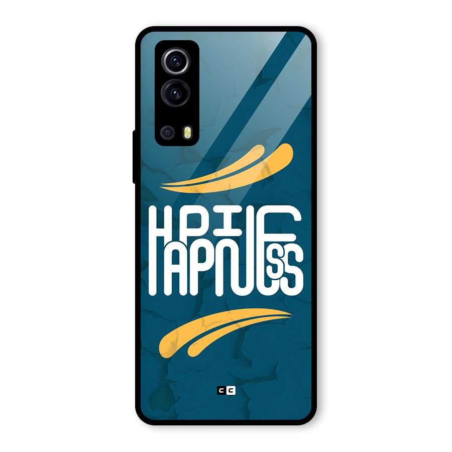 Happpiness Typography Glass Back Case for Vivo iQOO Z3