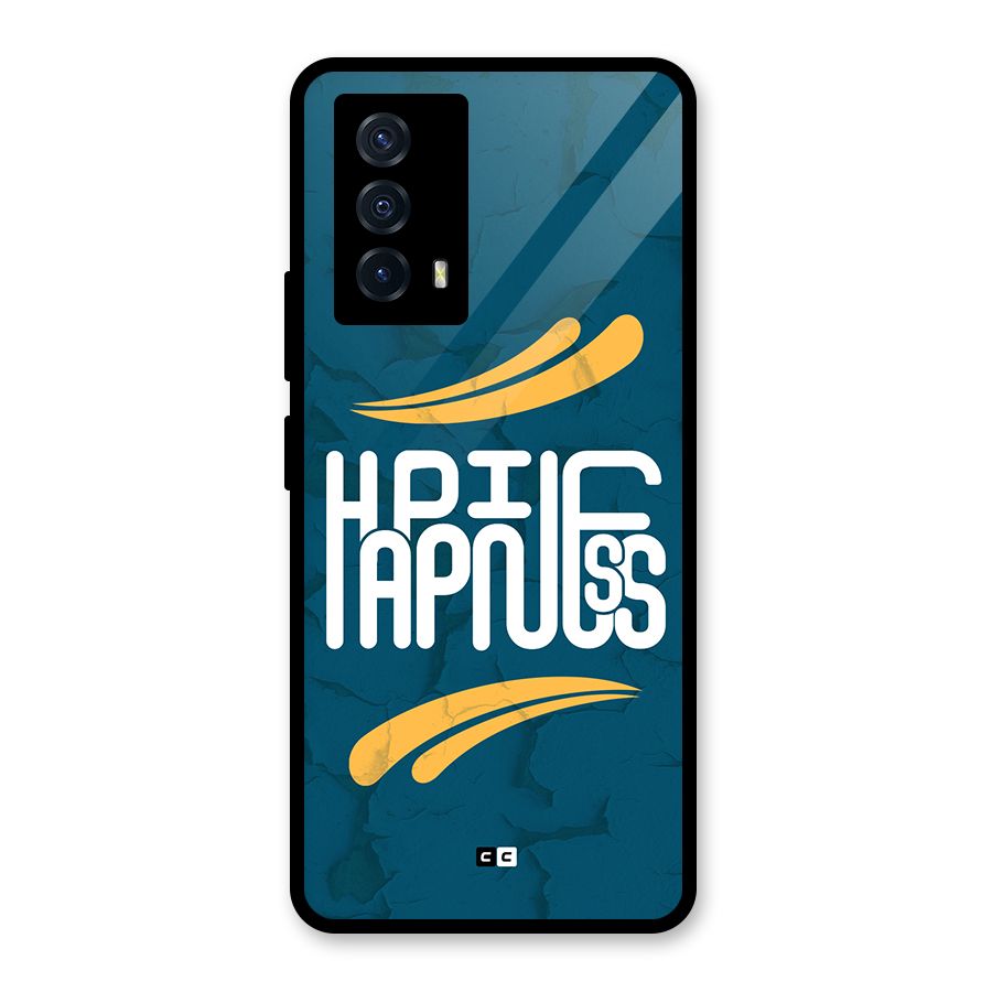 Happpiness Typography Glass Back Case for Vivo iQOO Z5