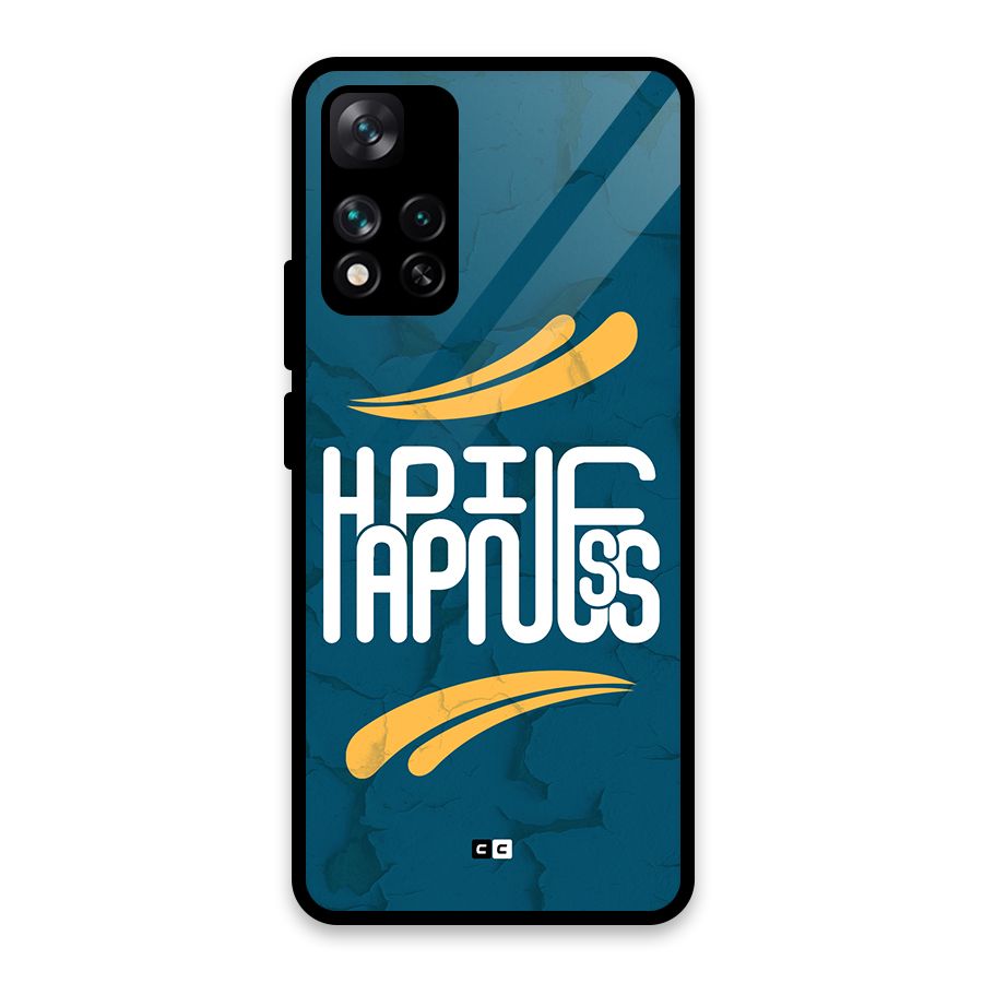 Happpiness Typography Glass Back Case for Xiaomi 11i HyperCharge 5G