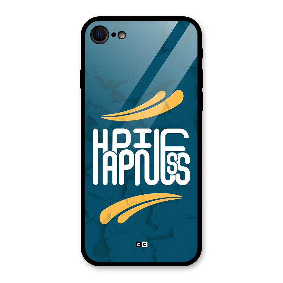 Happpiness Typography Glass Back Case for iPhone 7
