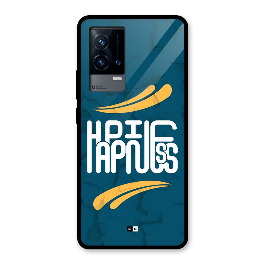 Happpiness Typography Glass Back Case for iQOO 9 5G